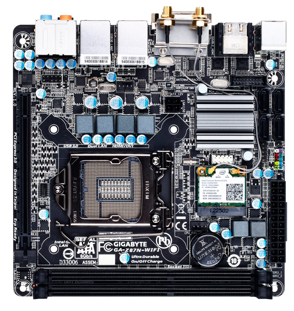 GIGABYTE GA Z87N WIFI 1150p DDR3 1600 MHz Bluetooth Anakart