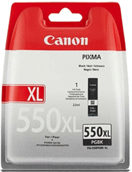 Emballage de cartouche d'encre Canon avec informations sur le produit, fond blanc.