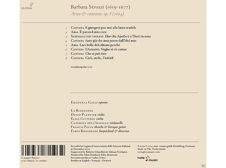 Thumbnail - Emanuela Galli, La Risonanza - Arias & Cantatas (CD)