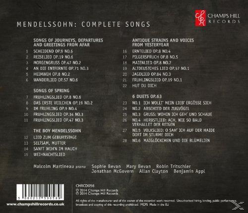 VARIOUS - Mendelssohn: Complete Songs  - (CD)