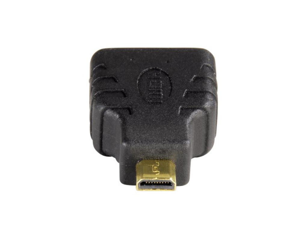 Altın konektörlü siyah HDMI adaptörü.