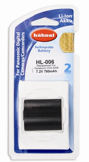 Battery pack in blister packaging for a digital camera.
