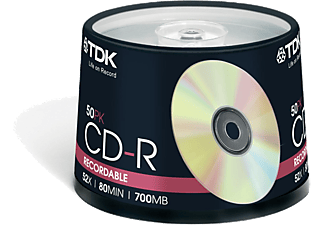 TDK CD-R80CB50 CD-R 52X 80DK 700 MB 50'li Cakebox