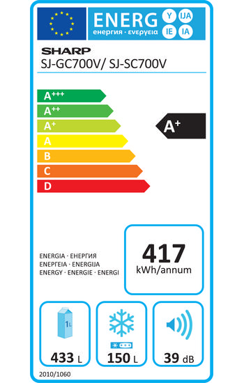 SHARP SJ-GC700VSL A+ Enerji Sınıfı No Frost 583lt Hibrit Soğutma Sistemli Buzdolabı Gümüş