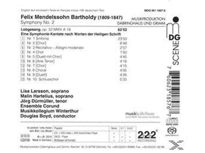 Thumbnail - Douglas+solisten Musikkollegium Winterthur/boyd - Sinfonie 2 "Lobgesang" (SACD Hybrid)