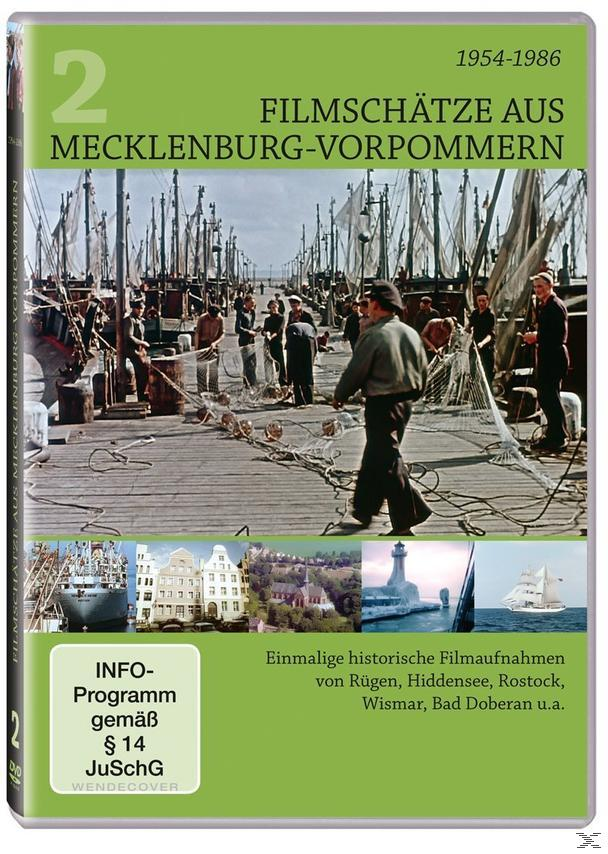 DVD-Cover für "Filmschätze aus Mecklenburg-Vorpommern" mit Hafenszene und historischen Bildern.
