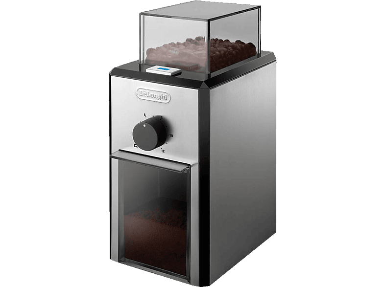 De'Longhi KG 89 Kaffeemühle (Silber, 110 Watt, Scheibenmahlwerk)