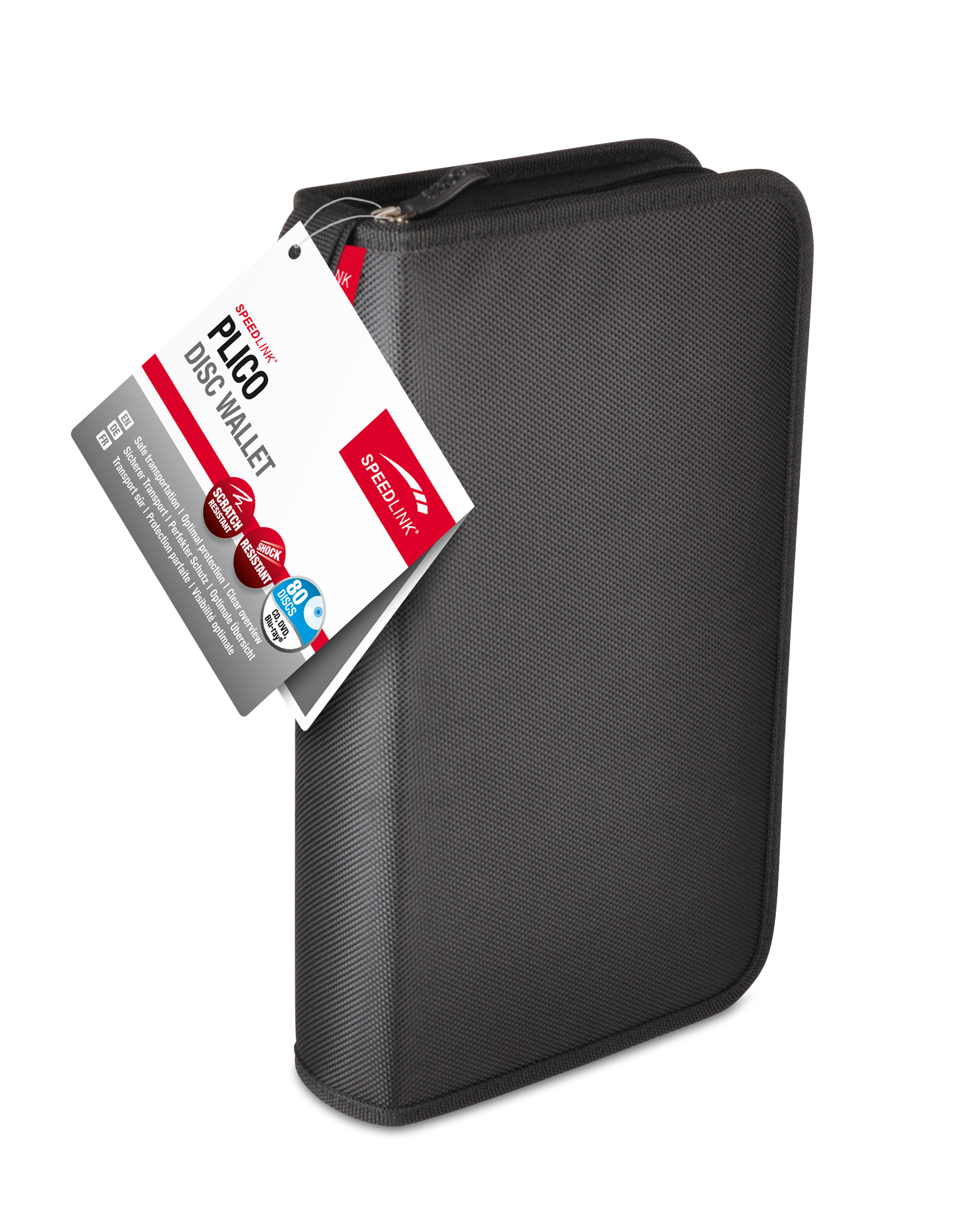 SPEEDLINK PLICO Disc Wallet for 80 CDs, DVDs or BR Discs, black Schwarz