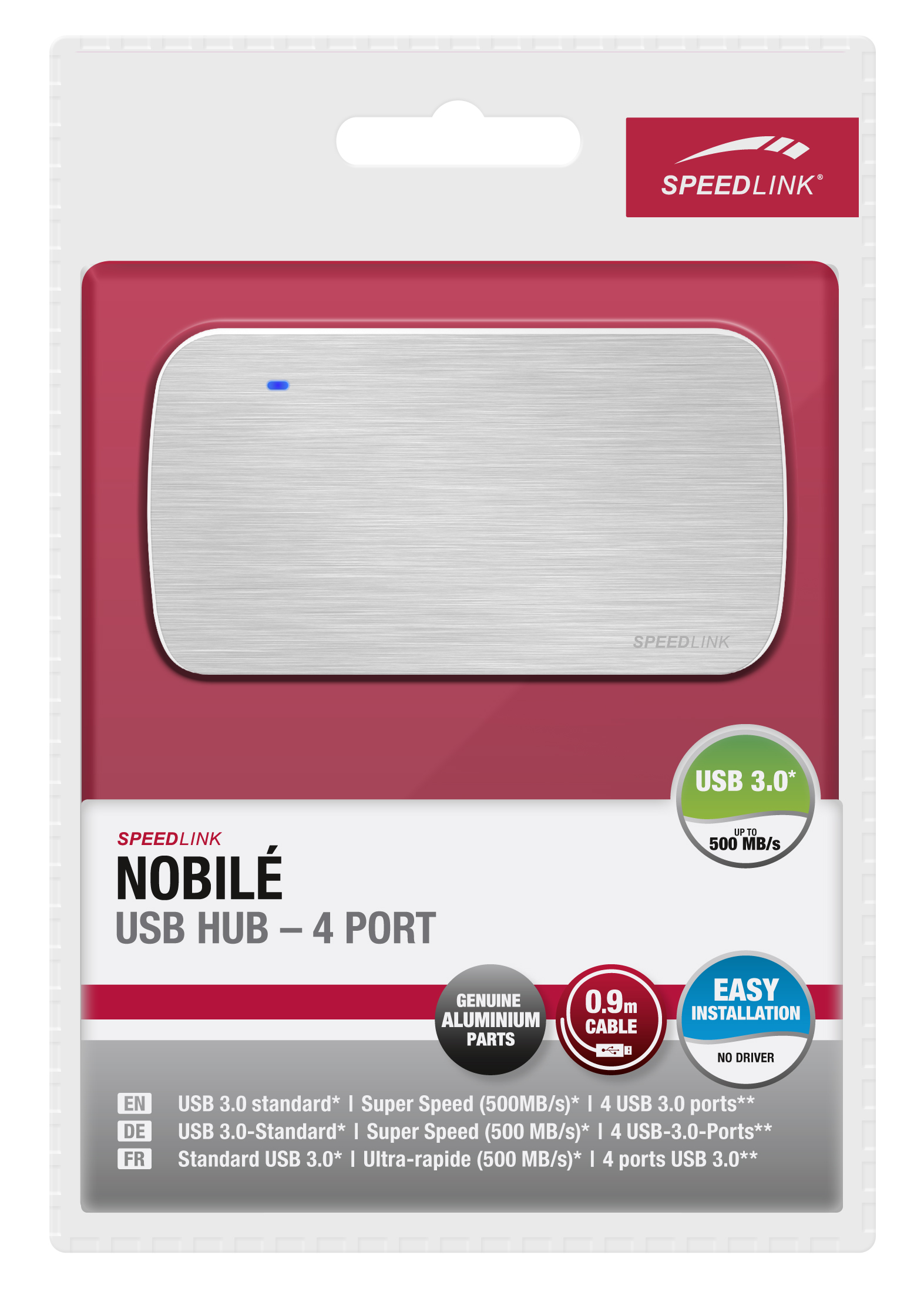 SPEEDLINK SL 7440 SR NOBILE, USB Hub, Silber