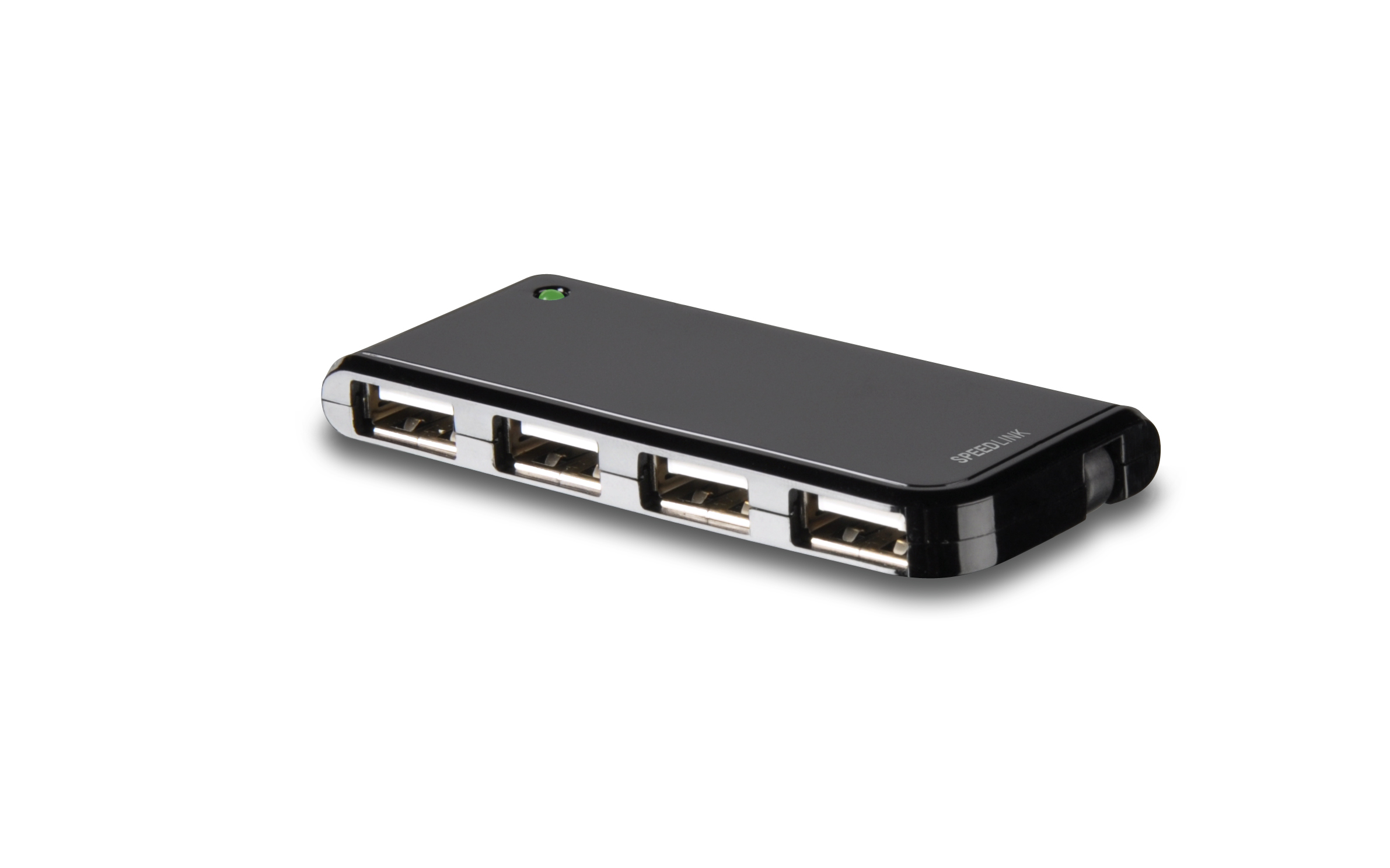 NOBILÉ Active Schwarz 4 - Anschlüsse, schwarz, Compact USB SPEEDLINK Hub, USB Hub