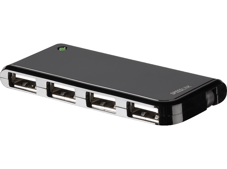 NOBILÉ Active Schwarz 4 - Anschlüsse, schwarz, Compact USB SPEEDLINK Hub, USB Hub