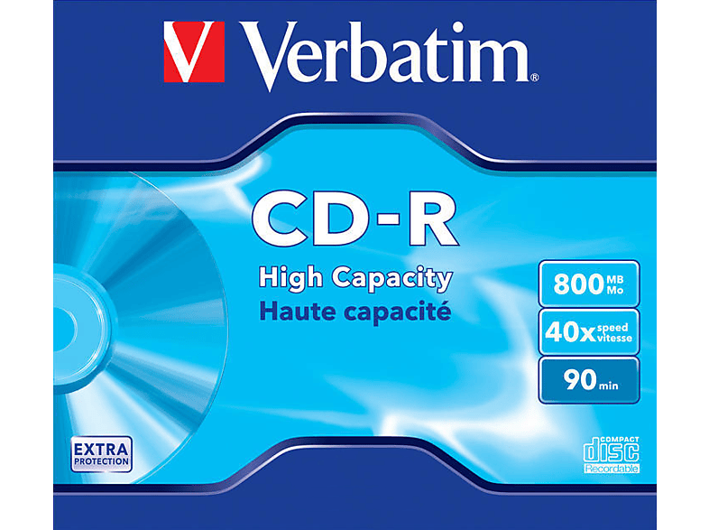 VERBATIM CD-R lemez 800 MB 90 perc 40x, normál tok Extra Protection