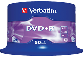 VERBATIM DVD+R lemez 4,7 GB 16x, 50db hengeren AZO