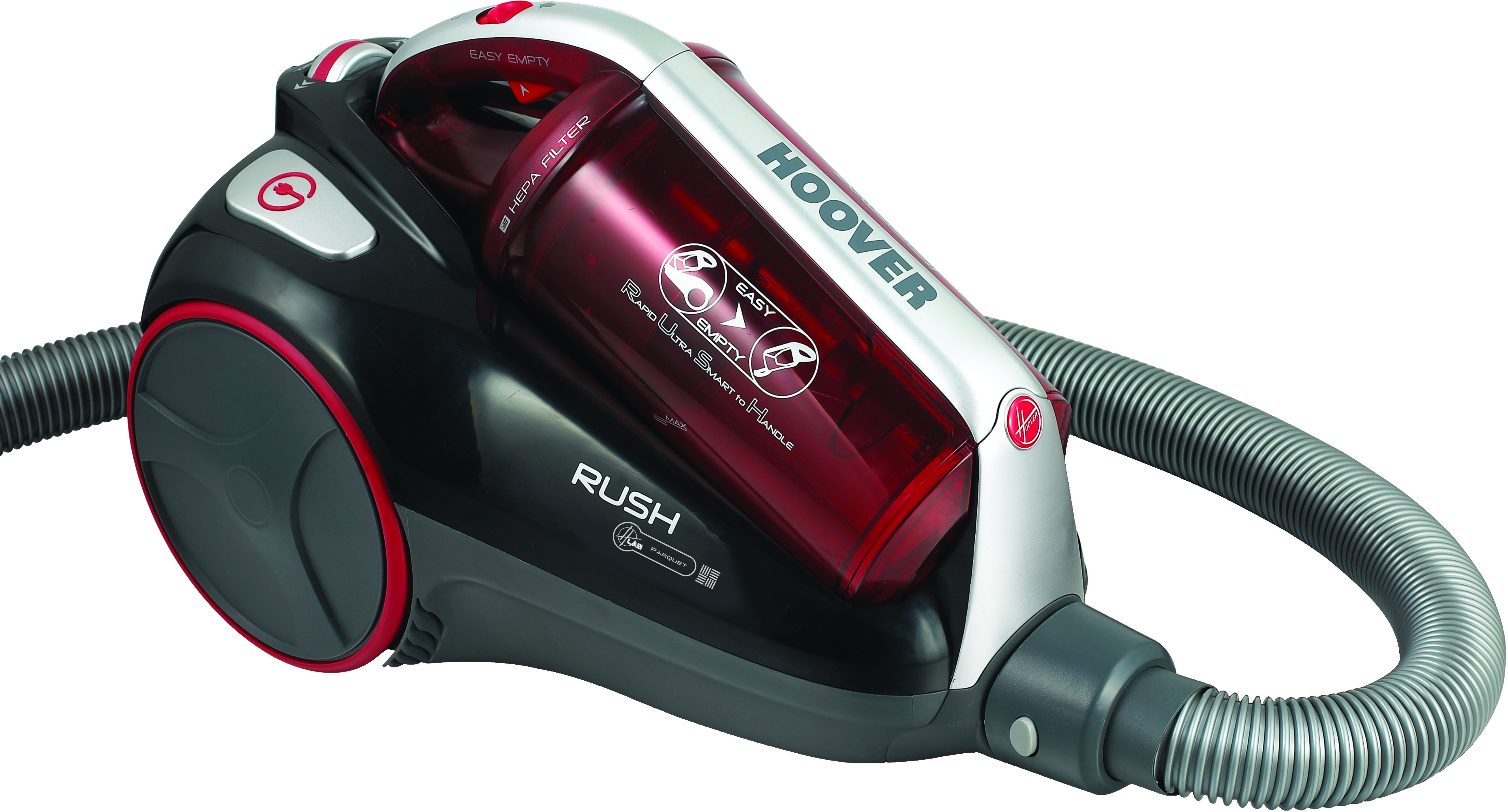 HOOVER RU 80 RU 31 schwarz/rot Bodenstaubsauger ohne Staubbeutel Staubsauger, maximale Leistung: 850 Watt