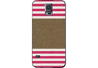 FABRICOVERS Cover Folie Fabric iOs D43 Samsung Galaxy S5 pink/stripes braun, Samsung, Galaxy S5, Pink