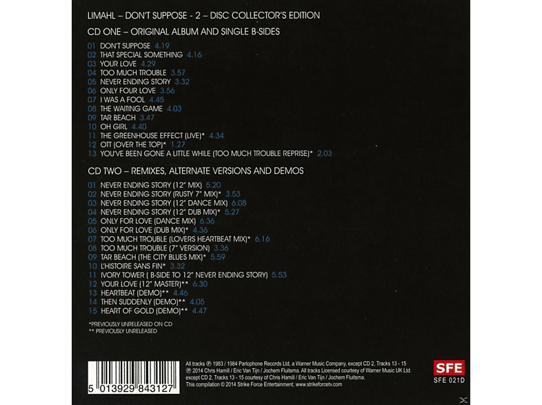 Thumbnail - Limahl - Don't Suppose (Expanded 2CD Edition) (CD)