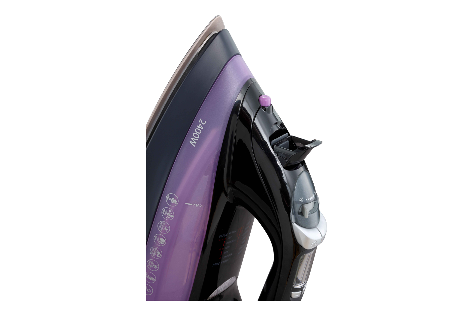 VESTEL V-PRESS Serisi 4001 Nano Seramik Tabanlı 2400 W Dijital Mor Buharlı Ütü 