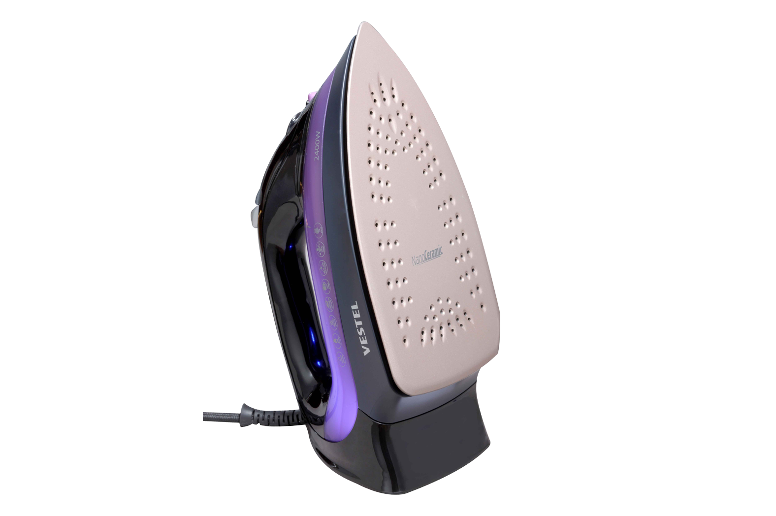 VESTEL V-PRESS Serisi 4001 Nano Seramik Tabanlı 2400 W Dijital Mor Buharlı Ütü 