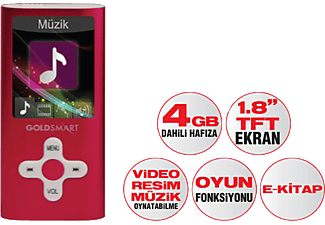 GOLDMASTER MP4-224 1,8 inç 4 GB Dijital Player Kırmızı