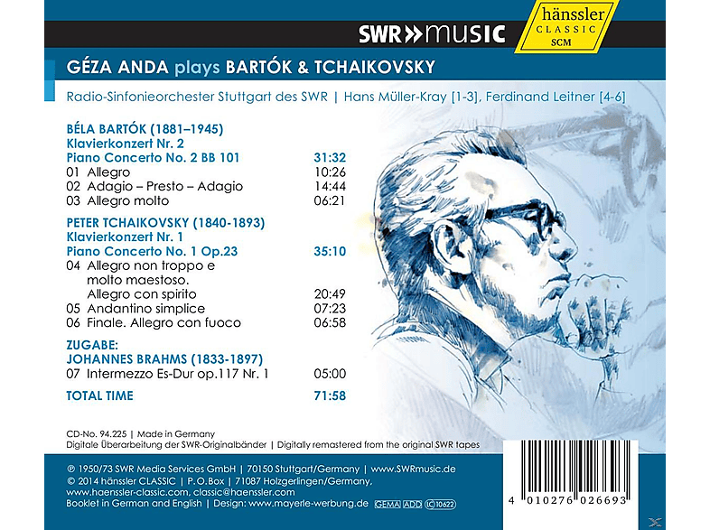 Thumbnail - Géza Anda, Hans Müller-kray - Klavierkonzert 2/Klavierkonzert 1 (CD)