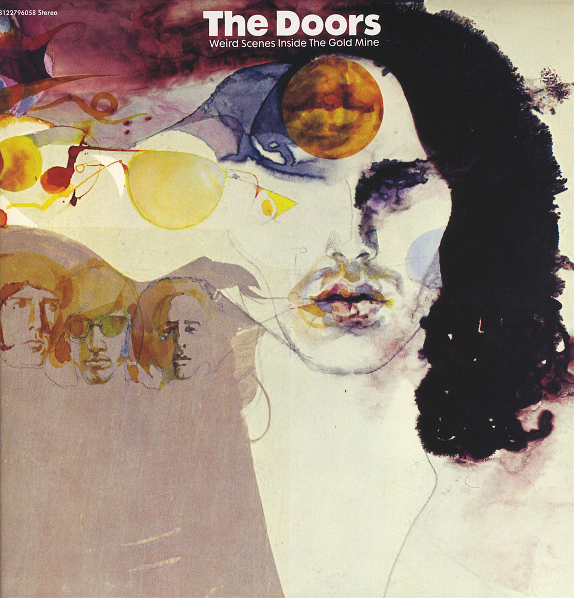 Albumcover von The Doors mit einem Gesicht mit psychedelischer Kunst.