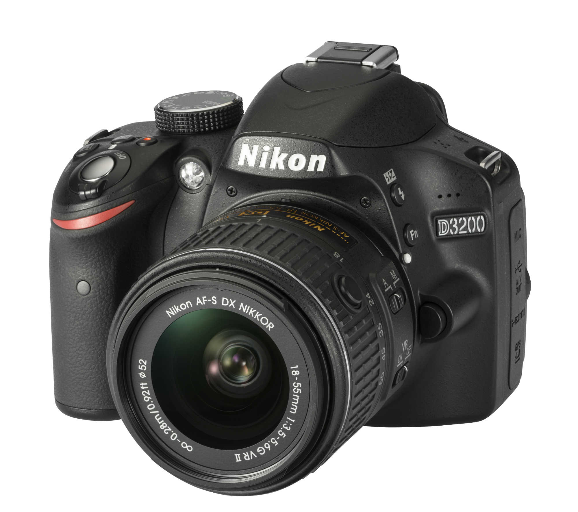 NIKON D3200 Kit Spiegelreflexkamera, 24,2 Megapixel, 18-55 mm Objektiv (VRII), Schwarz