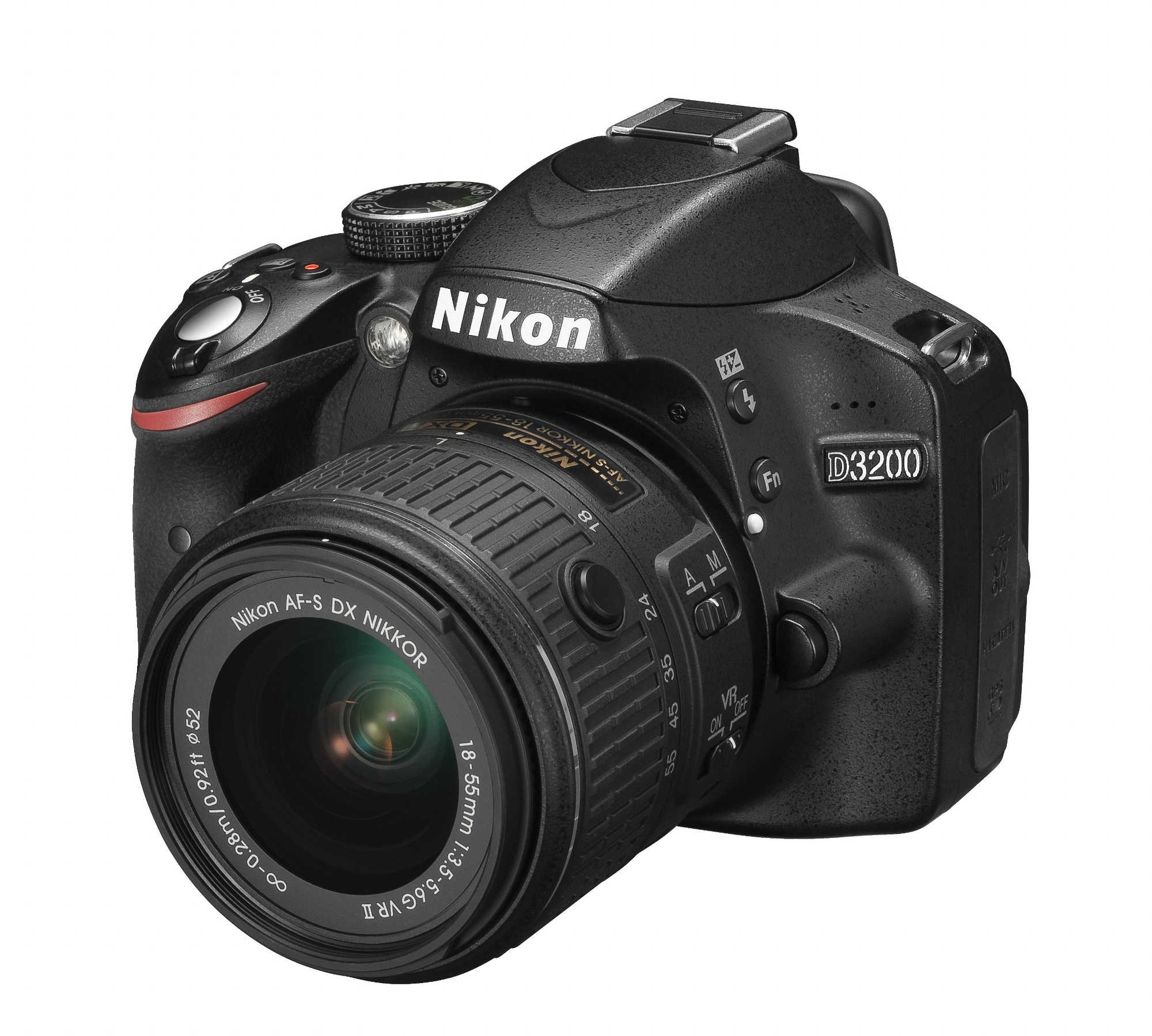 NIKON D3200 Kit Spiegelreflexkamera, 24,2 Megapixel, 18-55 mm Objektiv (VRII), Schwarz