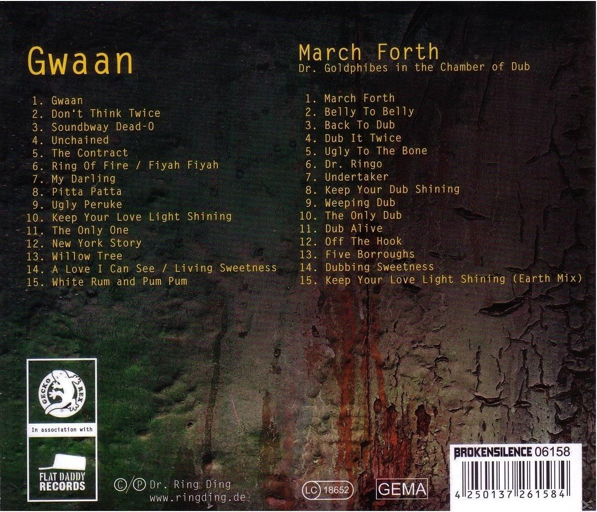 CD-Cover mit Songtiteln in zwei Spalten, Logos und Barcode.