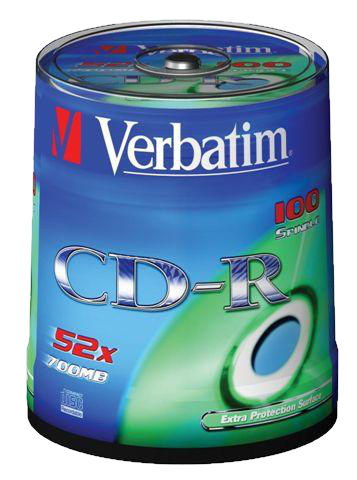 VERBATIM CD-R 700 MB, 80min, 52x, 100 db, hengeren (DataLife)