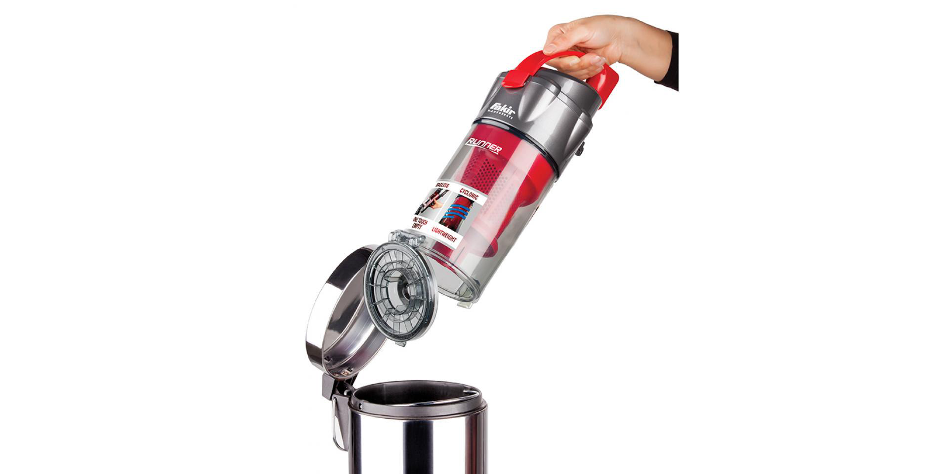 FAKIR RUNNER 1600 W 180 W Emiş Gücü Dikey Tip Elektrikli Süpürge Kırmızı