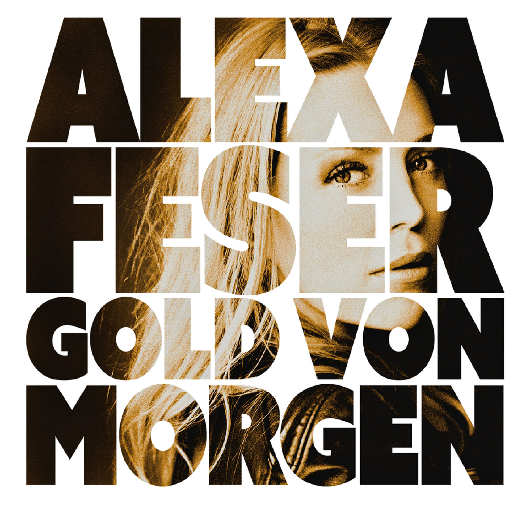 Albumcover mit dem Gesicht einer Frau, Text und Logo.