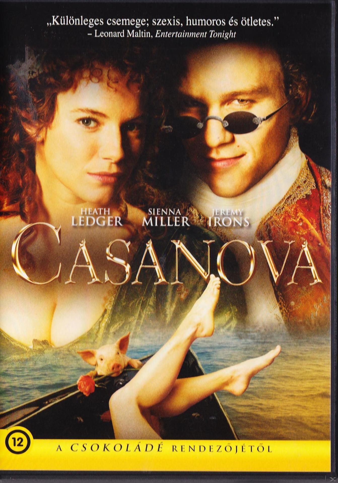 Filmborító egy párral egy csónakban. Egy malac van a csónakban. A film címe Casanova.