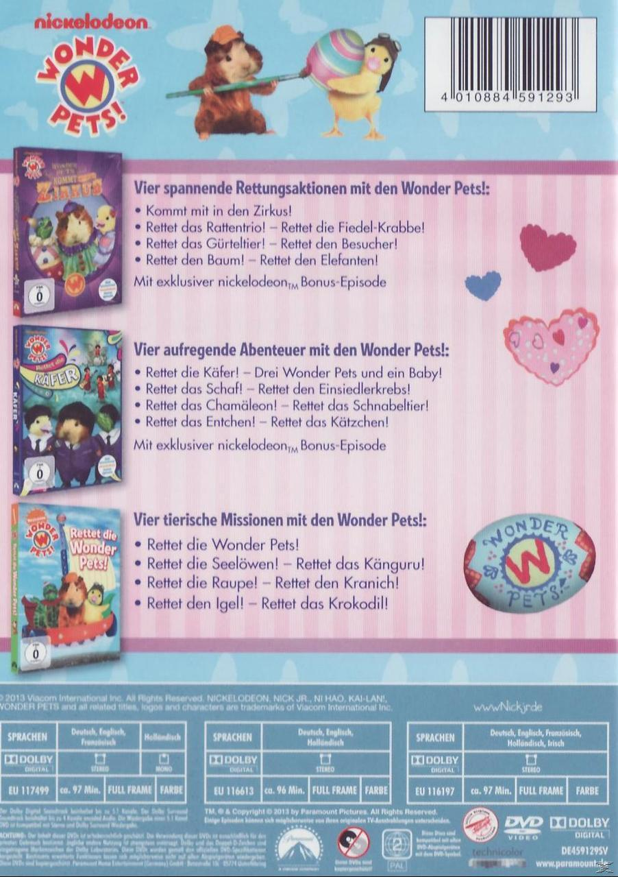 Wonder Pets! DVD-Cover mit Charakteren und Text über die Zeichentrickserie.