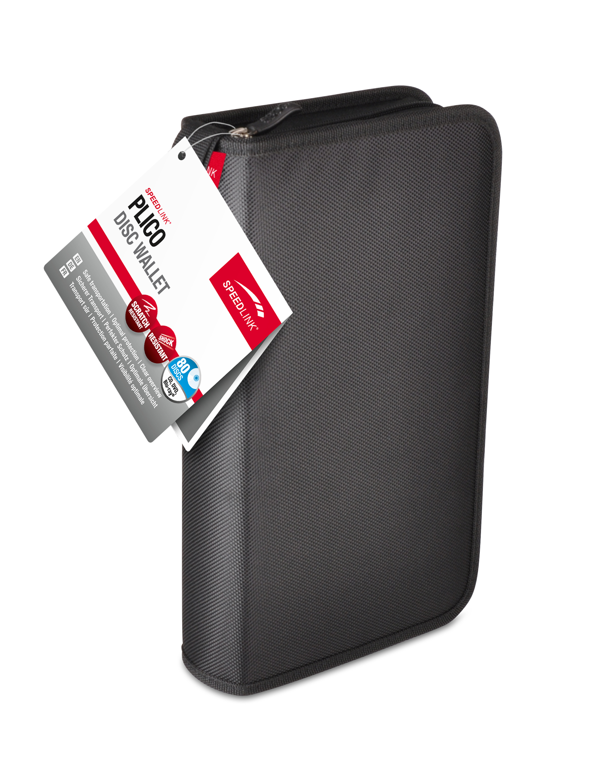 SPEEDLINK PLICO Disc Wallet for 80 CDs, DVDs or BR Discs, black Schwarz