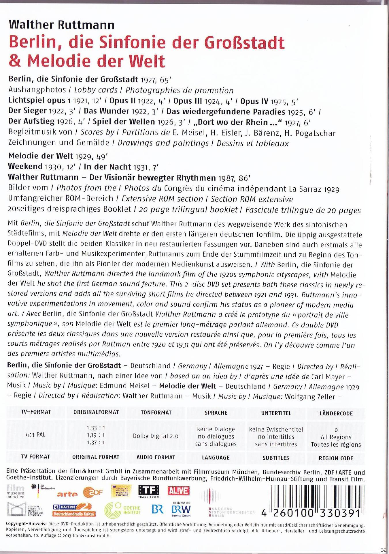 DVD-Cover mit Text, einer Liste von Werken und Informationen.