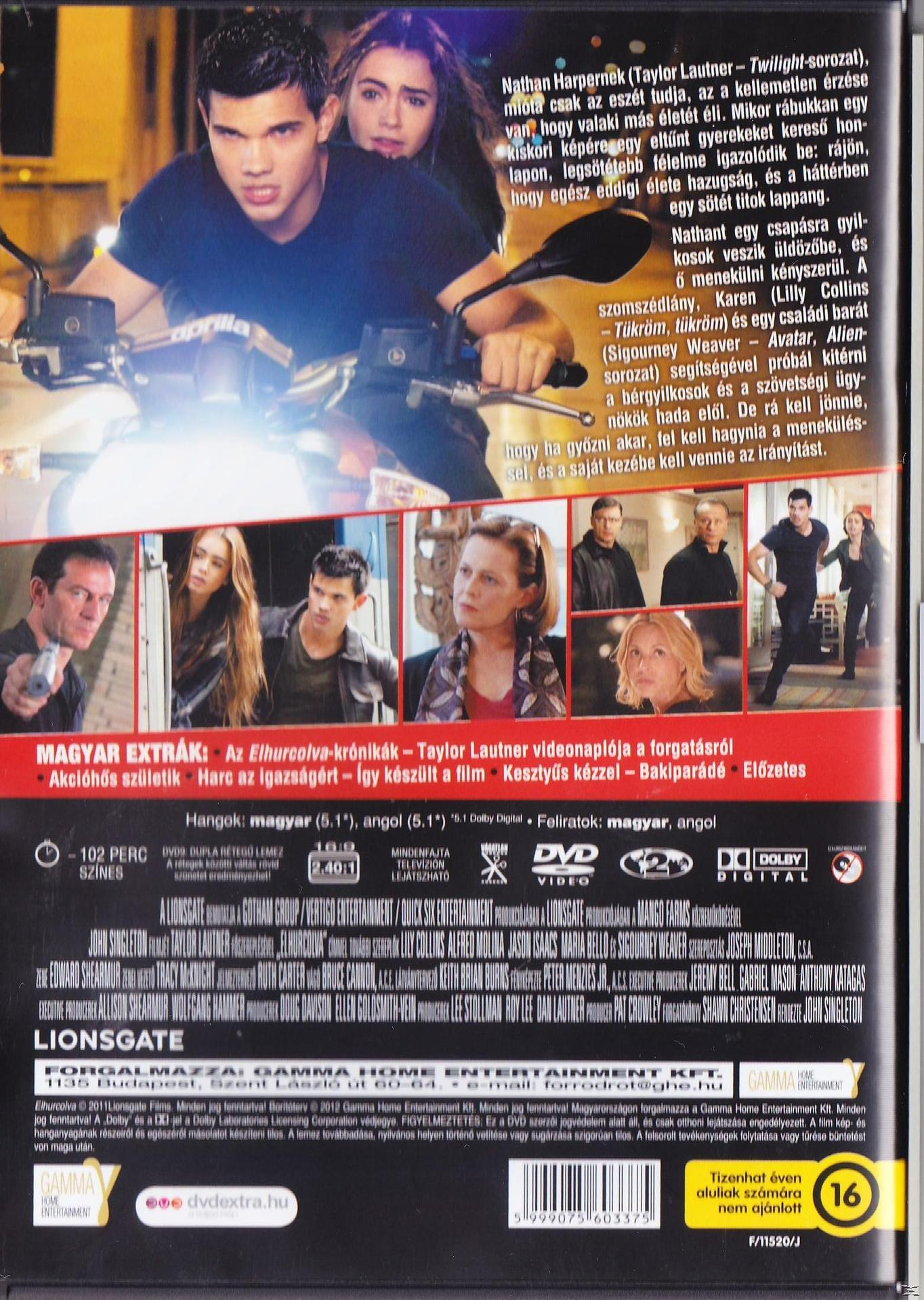 Film DVD borító: Két ember motoron egy városi háttérrel és több nyelven írt szöveggel.