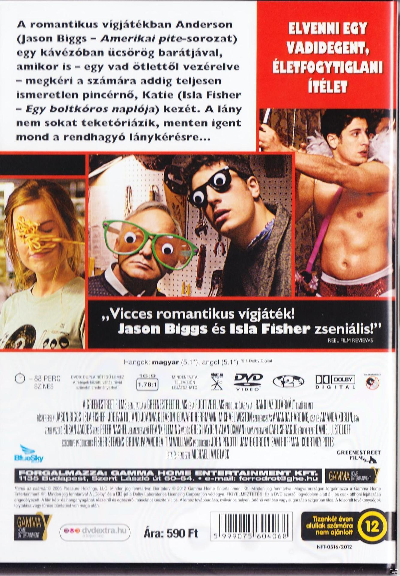 Film DVD borító. Emberek spagettivel a fejükön, szemüveggel és szöveggel. Sötét háttér.