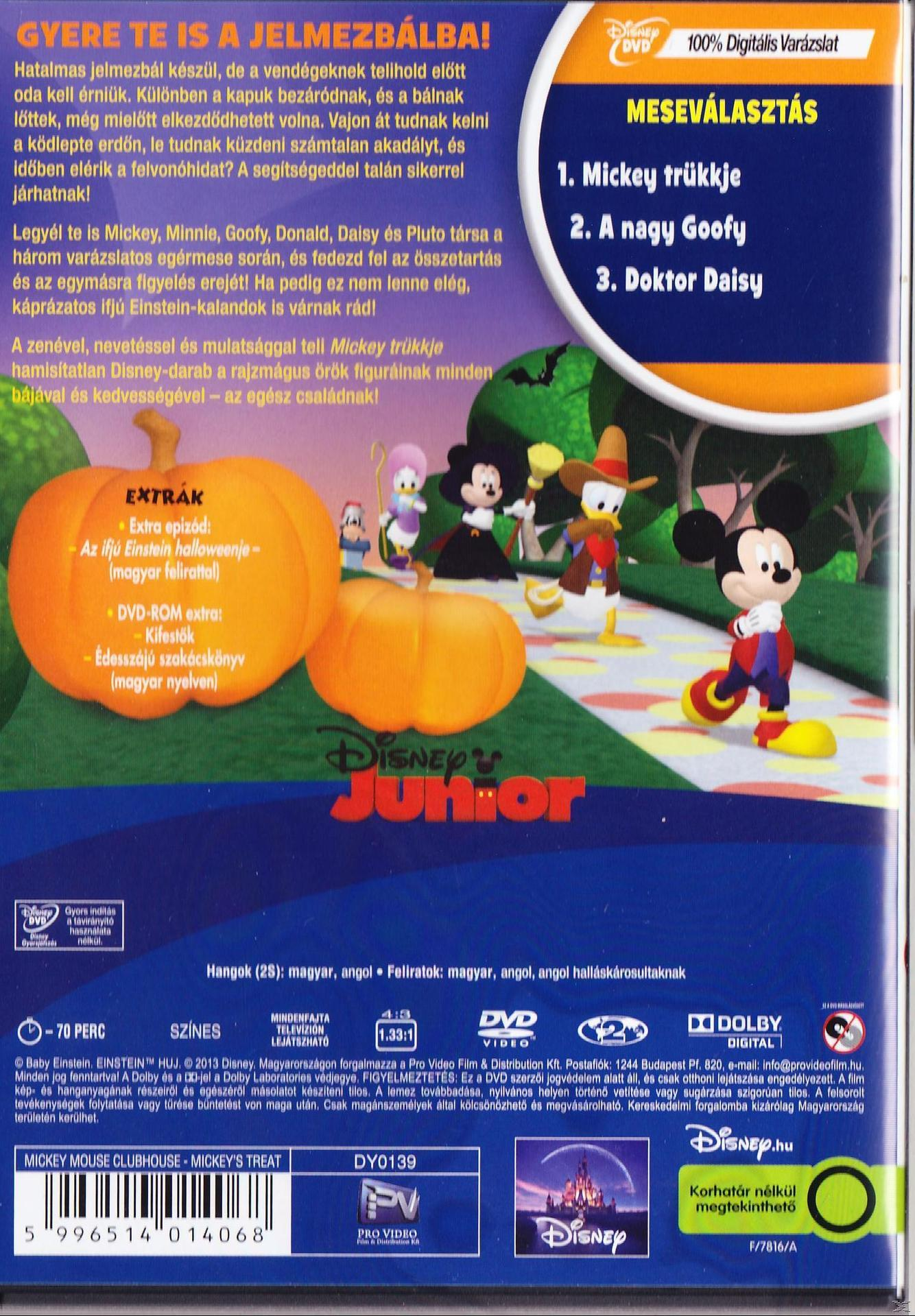 Mickey Mouse Clubhouse DVD borítója. Mickey, Minnie, Goofy, Donald és Daisy a hátoldalon.