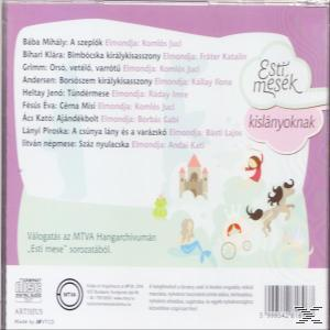 Egy CD tok hátulja magyar nyelvű szöveggel. Gyerekek és egy kastély képeit tartalmazza.