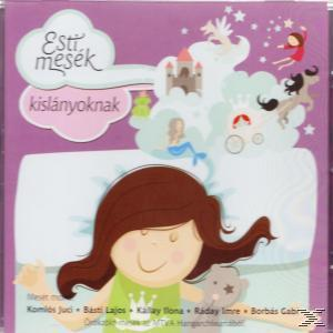 CD borító, rajzolt lánnyal az ágyban, mesebeli elemekről álmodva. A cím rózsaszín és fehér.