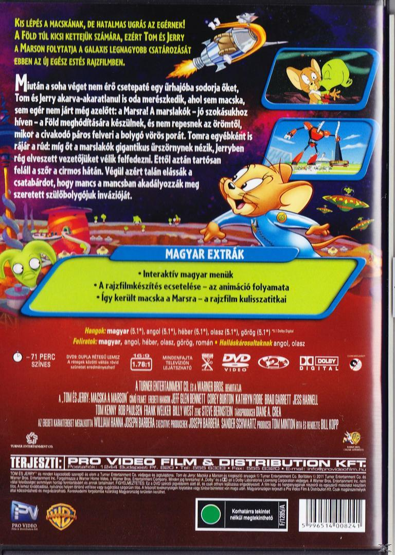 DVD borító egy rajzfilmhez, Tom és Jerry. Egy űrhajós egér látható, rakétával.