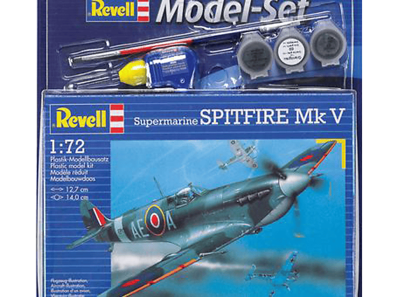 REVELL 64164 Model Set Spitfire Mk V, Olivgrün