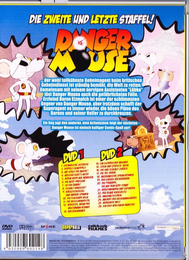 Danger Mouse DVD-Cover. Zwei Mäuse und die DVD-Details sind in einem bläulichen Hintergrund zu sehen.