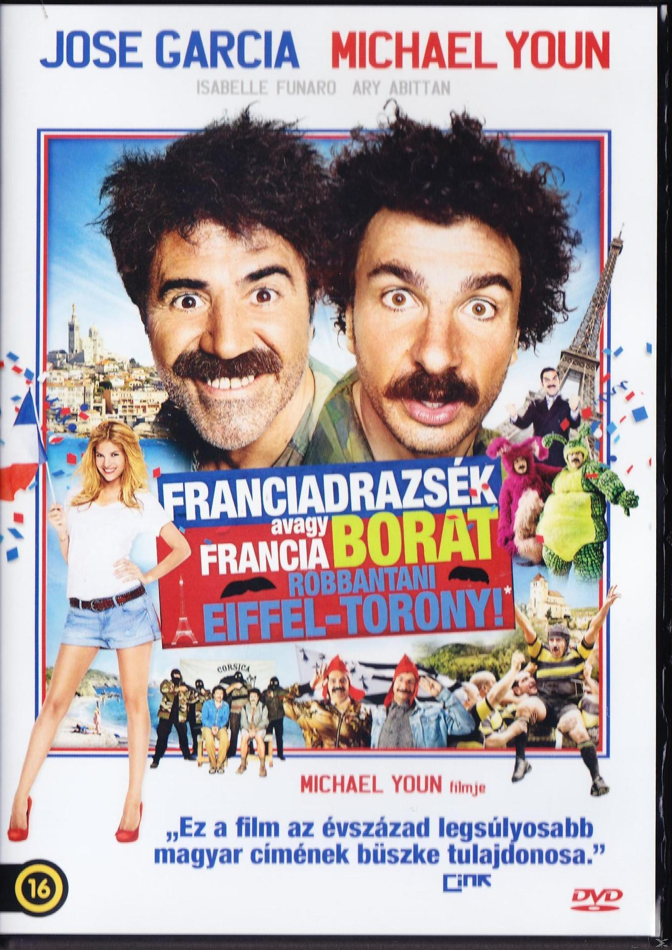 Filmborító. Két bajszos férfi, egy nő és szöveg több nyelven látható.