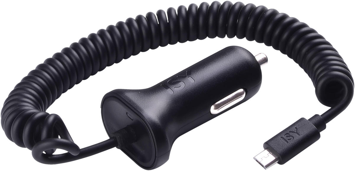 ISY Bedrade Autolader microUSB Zwart (ICC 3000)