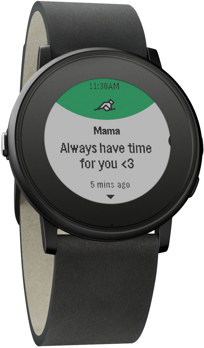 PEBBLE Time Round Smart Watch, 20 mm (Breite), Schwarz