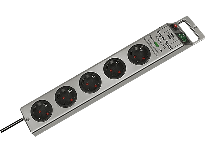 Listwa BRENNENSTUHL SuperSolid 5-gniazd (2.5 m) Srebrny – zdjęcie 2
