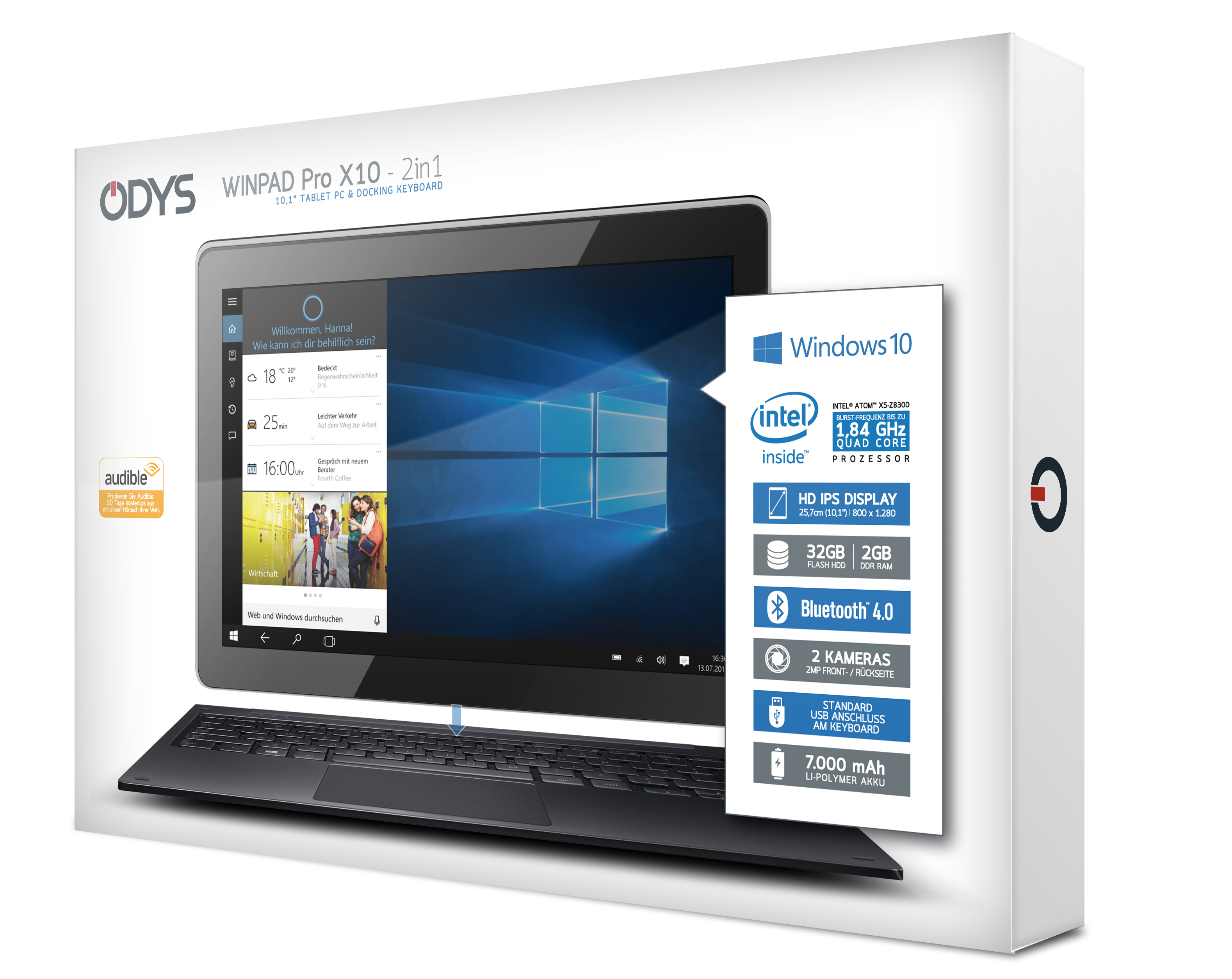 ODYS Winpad Pro X10 - 10,1 Zoll - Intel® Atom® x5-Z8300 - 2 GB - 32 GB - Intel® HD Graphics - Windows 10