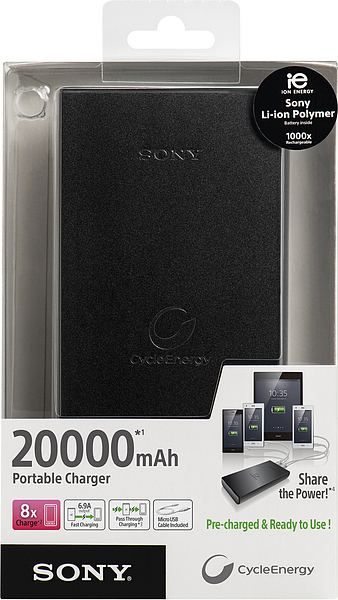 SONY CP-B20 Powerbank Universal, 20000 mAh, Schwarz