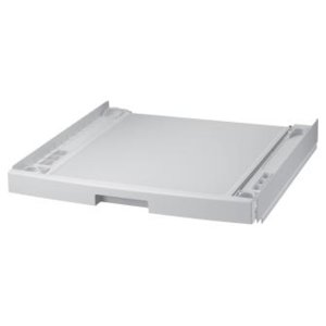 Biała podstawa pralki, prostokątna, ze strukturami wsporczymi.